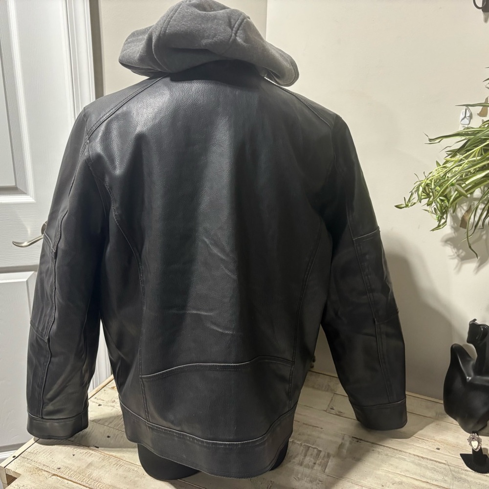 Men’s Guess Dylan Hooded Motorcycle Jacket-Large - Picture 4 of 11